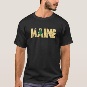 Retro Original Maine State Flag Northern New Engla T-Shirt