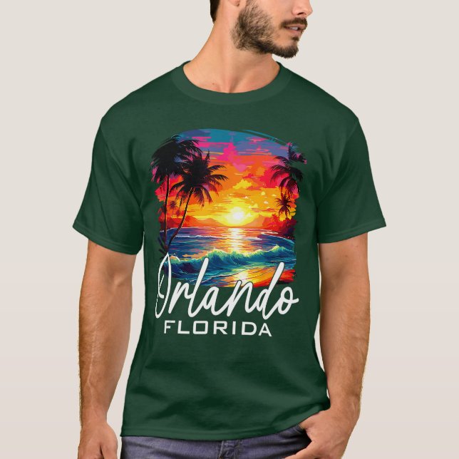 Retro Orlando Florida Family Vacation Summer Break T-Shirt (Vorderseite)