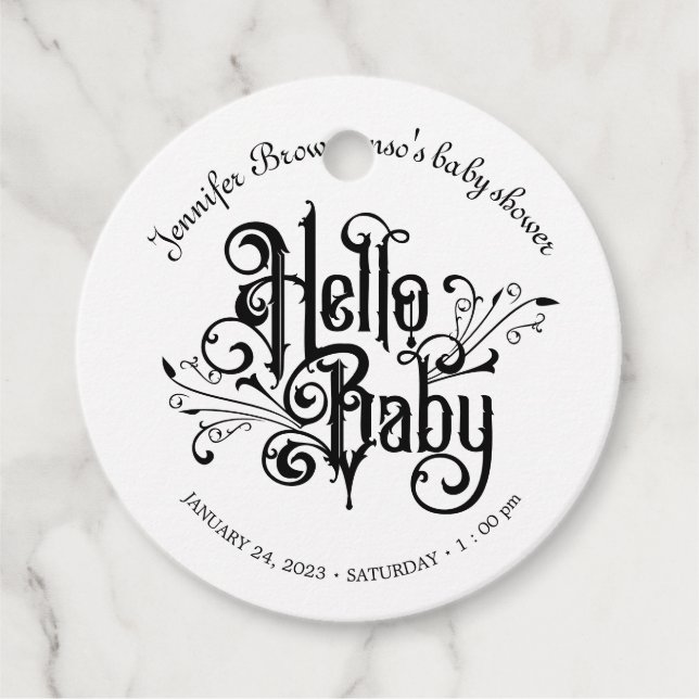 Retro Ornament Horror Gothic Baby Geschenkanhänger (Vorderseite)