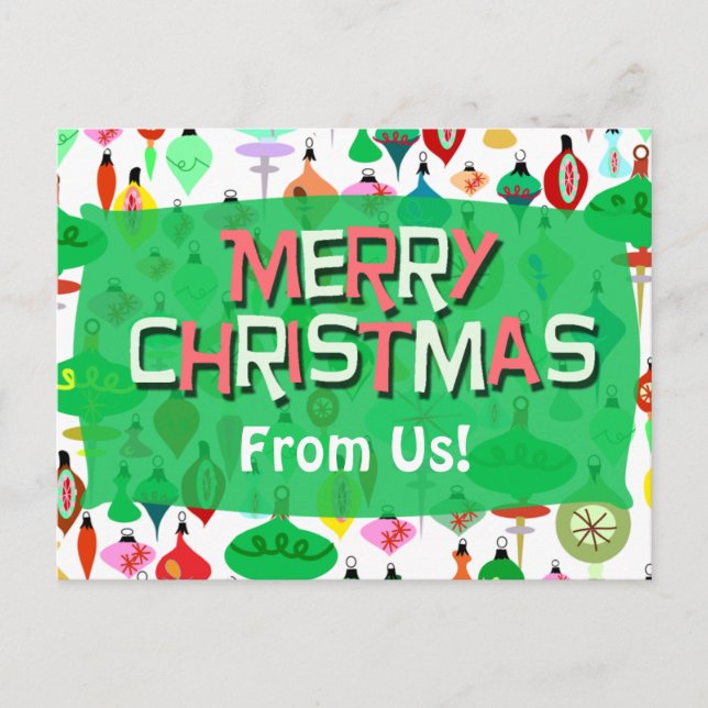 Retro Ornament Vintager Urlaub Spaß Postkarte (Vorderseite)