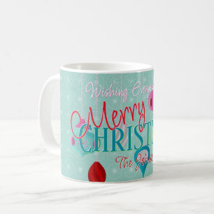 Retro Ornamente Aquamarin Weihnachten Kaffeetasse