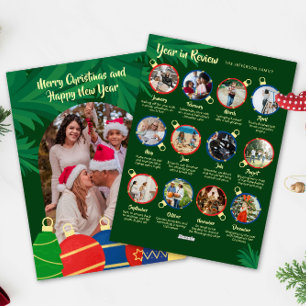 Retro-Ornamente Gewölbe Jahr in Rezensionsfamilie  Feiertagskarte