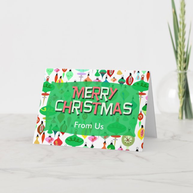 Retro Ornamente Spaß Urlaub Custom Weihnachten (Vorderseite)