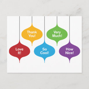 Retro-Ornamente Weihnachtsgeschenk Dankeschön Kart Postkarte