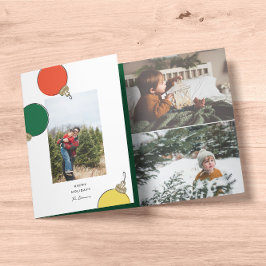 Retro Ornaments Photo Dreifach Gefaltete Urlaubskarte