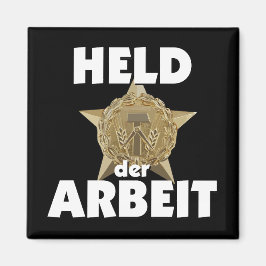 Retro Ostalgie DDR Held der Arbeit Stern Wappen Magnet