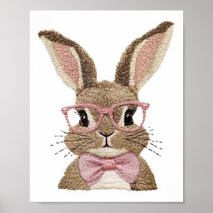 Retro Oster Imitats Stickerei Bunny Niedlich Gifts Poster