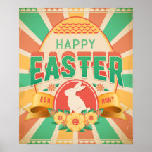 Retro Ostereier Hunt Holiday Card Poster