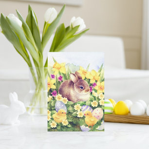 Retro-Osterhase im Vintage-Stil, Feiertags-Postkar Feiertagspostkarte