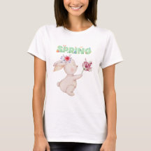 Retro Osterhase mit Tulpe Grafik T-Shirt