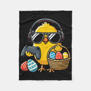 Retro-Osterhuhn-Gaming-Lustiges-Ostern Fleecedecke