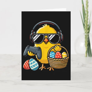 Retro-Osterhuhn-Gaming-lustiges-Ostern Karte