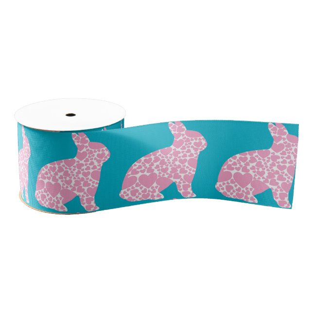 Retro Osterkunst angesagter Cartoon rosa Herzblase Ripsband (Spule)