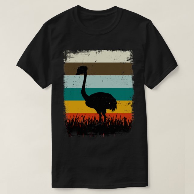 Retro Ostrich T-Shirt (Design vorne)