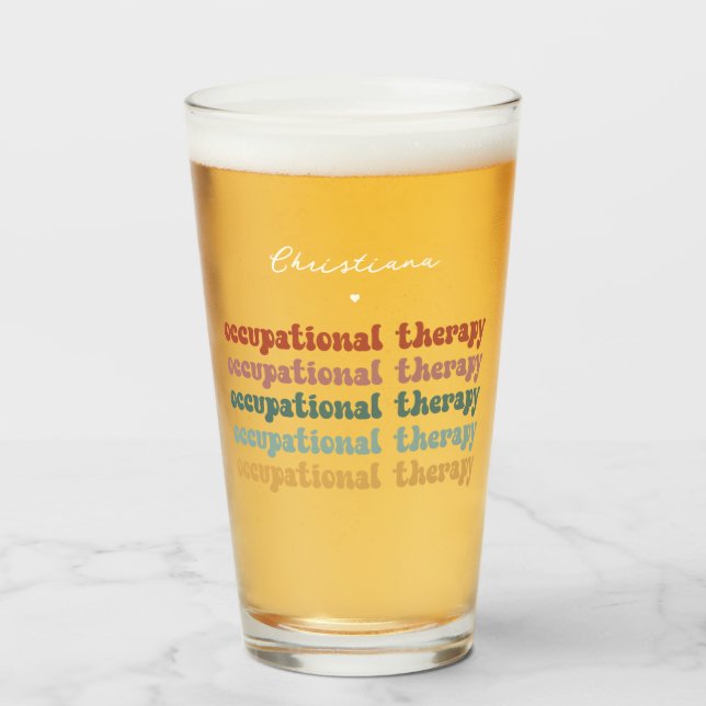 Retro-OT-Arbeitstherapie Personalisiert Glas (Vorne (Gefüllt))