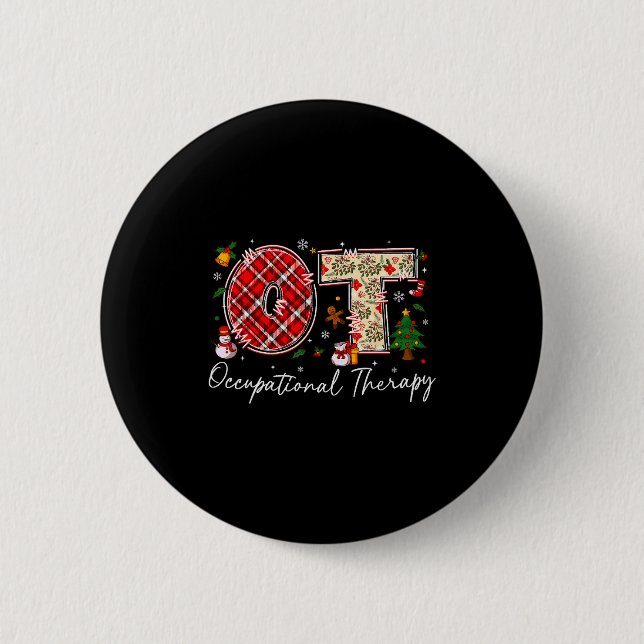 Retro Ot Occupational Therapy Santa Christmas Ot S Button (Vorderseite)