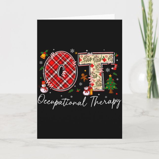 Retro Ot Occupational Therapy Santa Christmas Ot S Karte (Vorderseite)