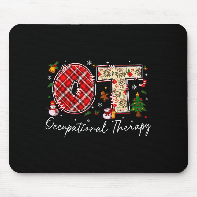Retro Ot Occupational Therapy Santa Christmas Ot S Mousepad (Vorne)
