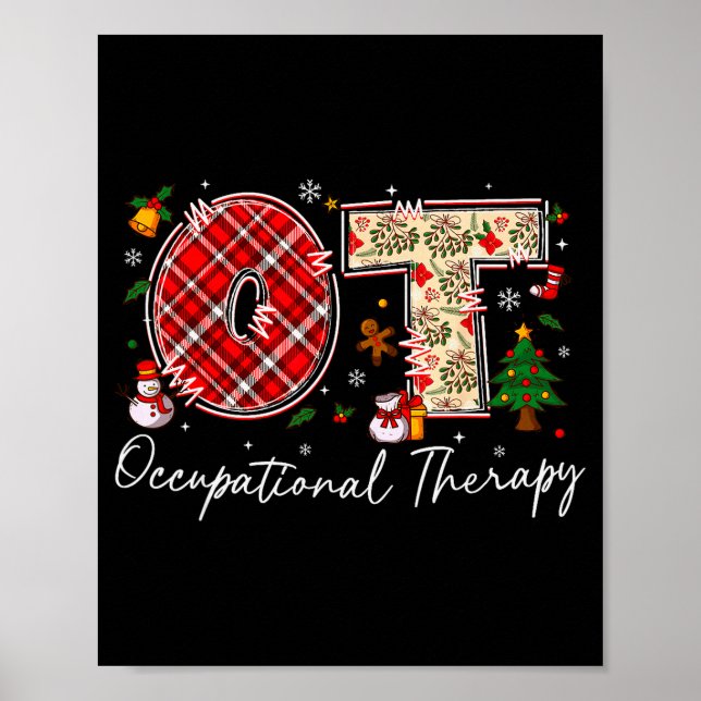 Retro Ot Occupational Therapy Santa Christmas Ot S Poster (Vorne)