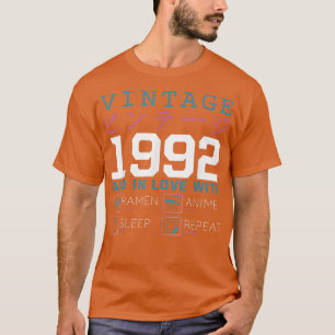 Retro Otaku Kanji Vintag 1992 Geburtstag Ramen Ani T-Shirt