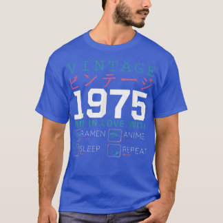 Retro Otaku Kanji Vintage 1975 Geburtstag Ramen An T-Shirt