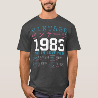 Retro Otaku Kanji Vintage 1983 Geburtstag Ramen An T-Shirt