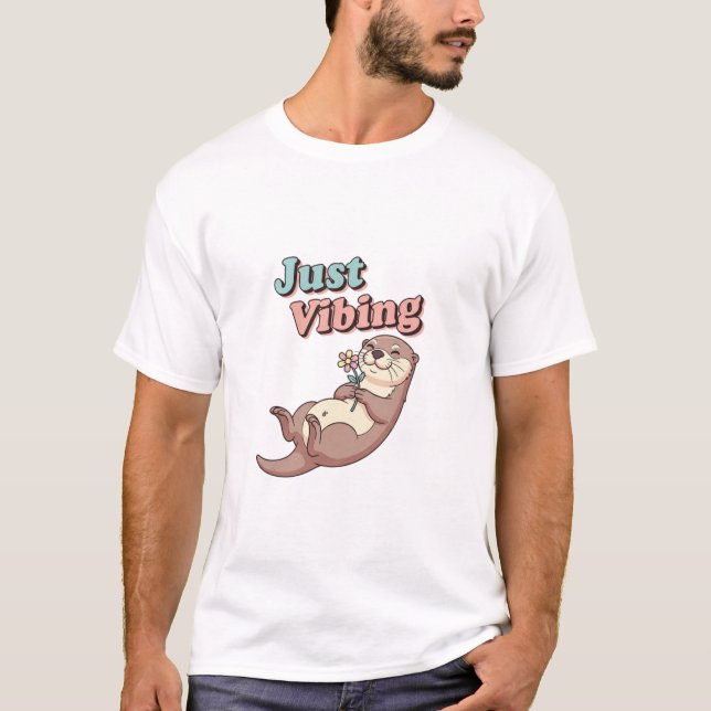 Retro Otter Easygoing Men’s Graphic T-Shirt (Vorderseite)