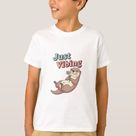 Retro Otter Just Vibing Kids T-Shirt