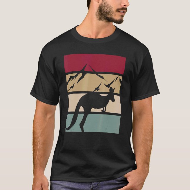Retro Outback Kangaroo Australien Tier Kangaroo T-Shirt (Vorderseite)