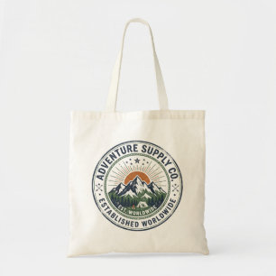 Retro-Outdoor-Abenteuer-Berg-Emblem Tragetasche