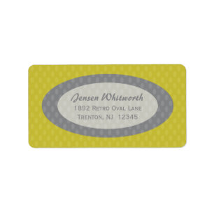 Retro Oval-Adressen-Etiketten - Olive Adressaufkleber
