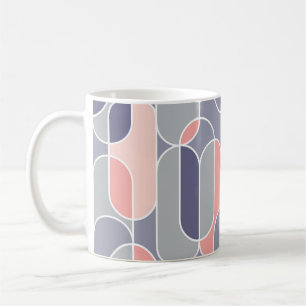 Retro-Oval-Geometrisches Muster der 70er Jahre Kaffeetasse