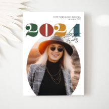 Retro Oval Modern Class of 2024 Foto Abschluss