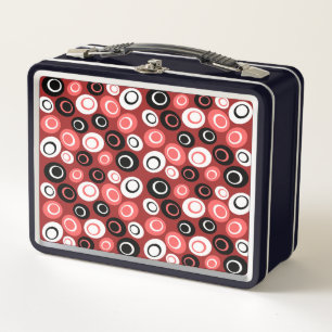 Retro-Oval-Punkte-Muster-Lunchbox Metall Brotdose