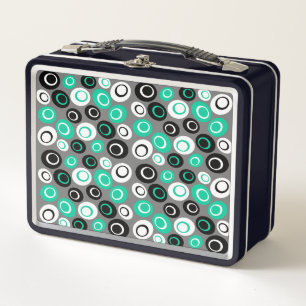 Retro-Oval-Punkte-Muster-Lunchbox Metall Brotdose