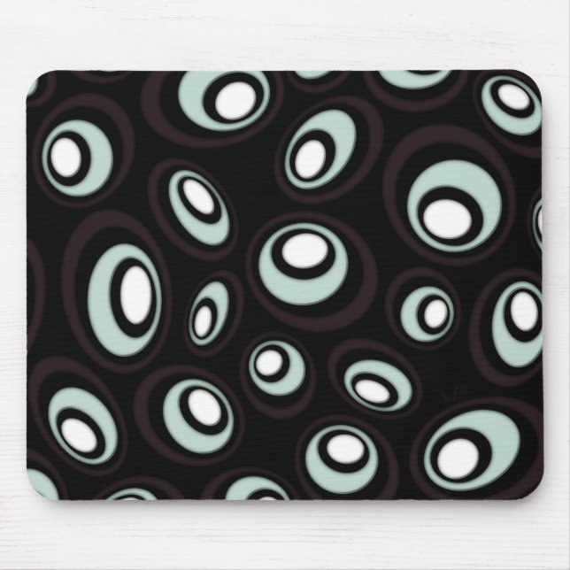 Retro-Ovale für Minze und Creme Mousepad (Vorne)