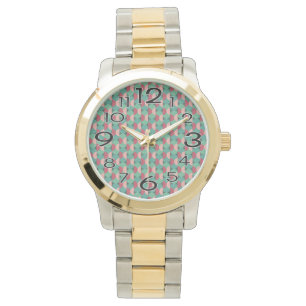 Retro-Ovale und Halbkreise Armbanduhr