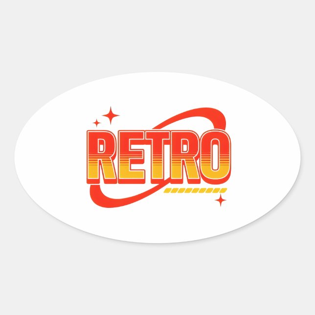 Retro. Ovaler Aufkleber (Vorderseite)