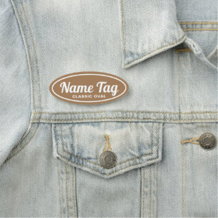 Retro ovaler klassischer Namensschild Browns