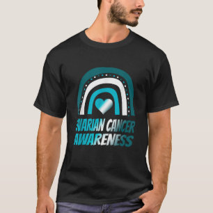 Retro Ovarialkarzinom Bewusstsein Aquamarin Mutter T-Shirt