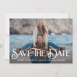 Retro Overlay Modern Save the Date Card