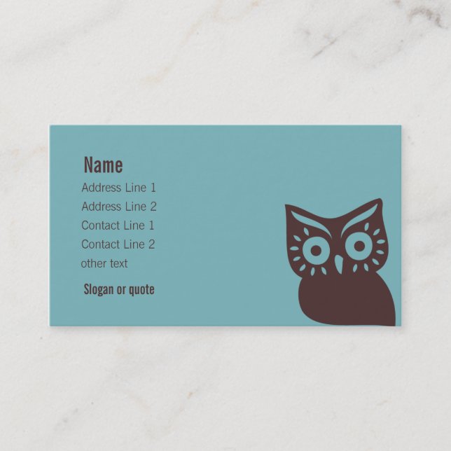 Retro Owl Business Card Visitenkarte (Vorderseite)