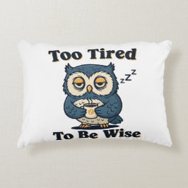 Retro Owl Exhausted Humor Rectangular Pillow Dekokissen