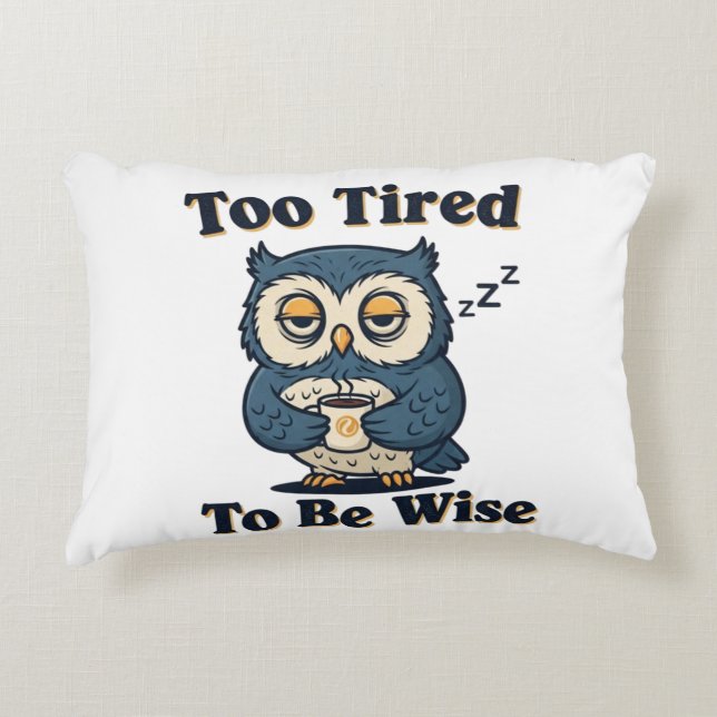 Retro Owl Exhausted Humor Rectangular Pillow Dekokissen (Vorderseite)
