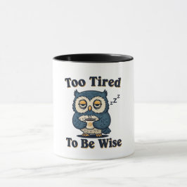 Retro Owl Exhausted Mood Color Inside Mug Tasse
