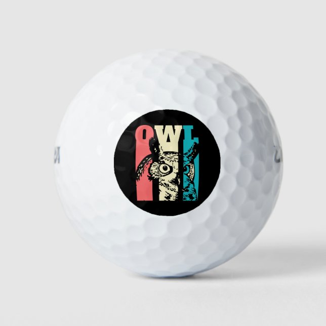 Retro Owl Golfball (Vorderseite)
