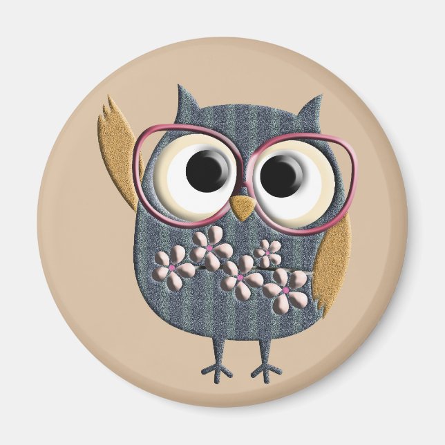 Retro Owl Magnet (Vorne)