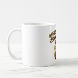 Retro Owl Overthinking White Mug Kaffeetasse