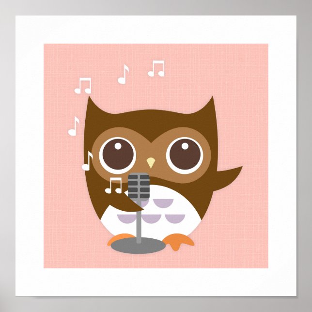 Retro Owl Poster Print (Vorne)