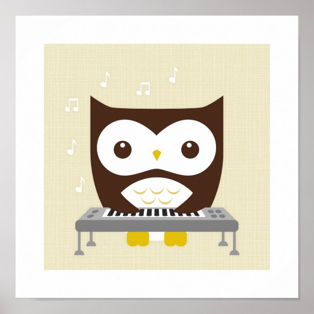 Retro Owl Poster Print (Vorne)